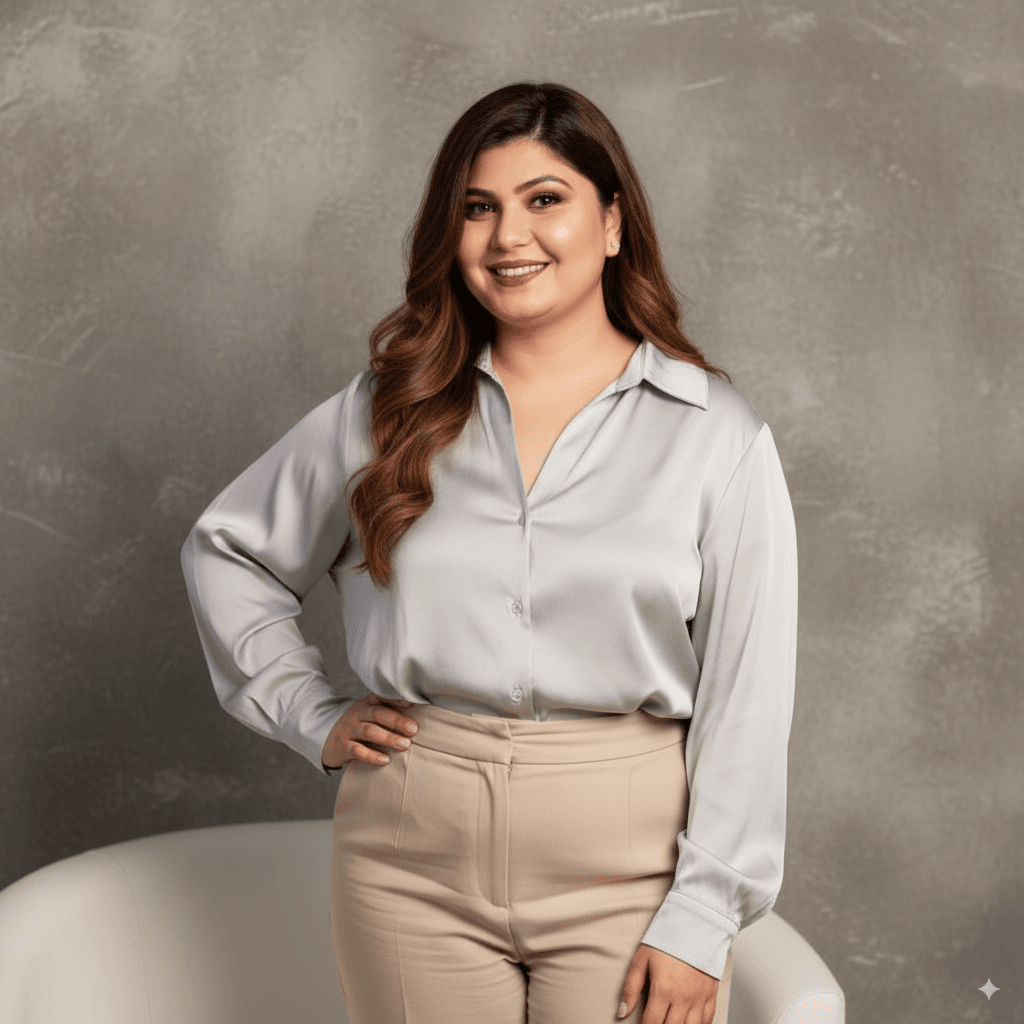 Ruchika Rana Smiling look at Sahaj Beauty Academy